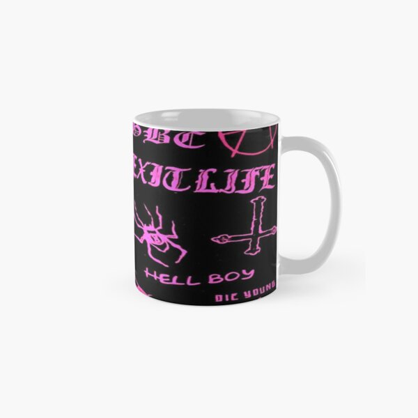 Lil Peep Pattern 2 x Neon Grapefruit Pink Classic Mug RB1510 product Offical Lil Peep Merch