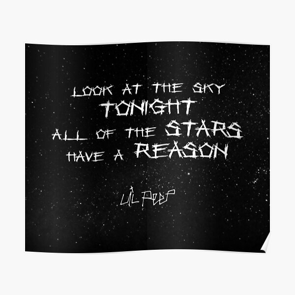 Lil Peep Star Shopping Lyrics Starry Background  Poster RB1510 product Offical Lil Peep Merch
