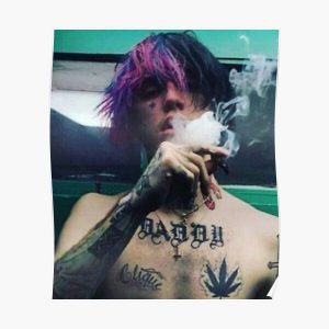 lil peep daddy tattoo,Lil Peep smoking,Lil Peep pink hair,Canvas poster