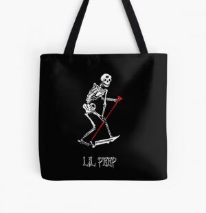 Lil Peep Skeleton design All Over Print Tote Bag RB1510 product Offical Lil Peep Merch