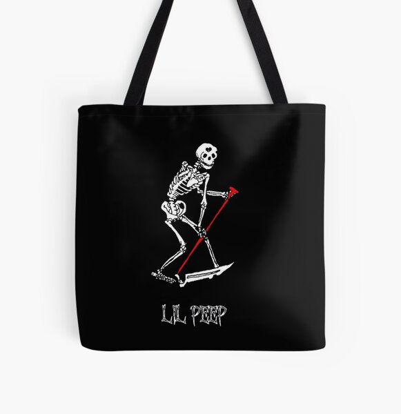 Lil Peep Skeleton design All Over Print Tote Bag RB1510 product Offical Lil Peep Merch
