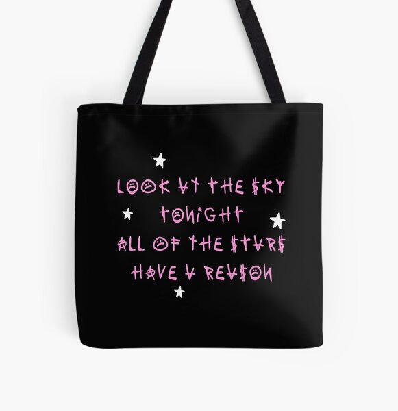 Lil Peep Star Shopping Lyrics Handwritten All Over Print Tote Bag RB1510 product Offical Lil Peep Merch