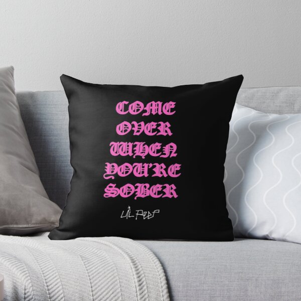Come Over When You're Sober Lil Peep Pink - Lil Peep Merch Throw Pillow RB1510 product Offical Lil Peep Merch