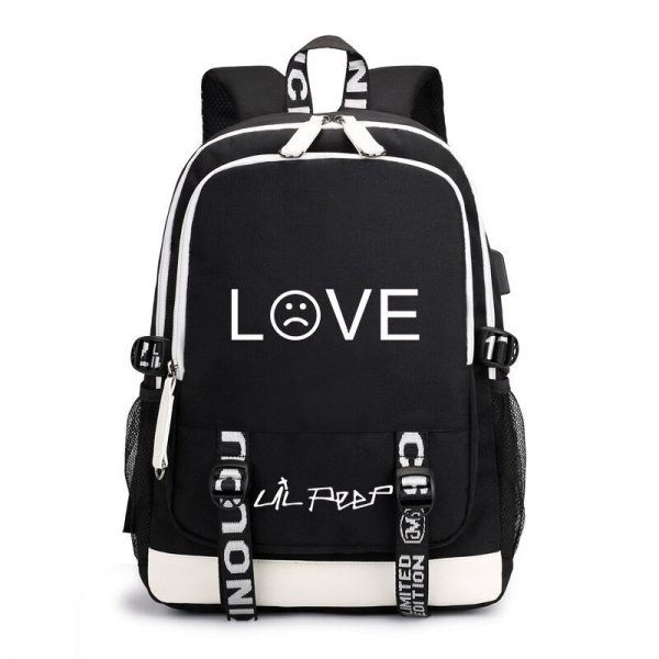 2020 Lil Peep Backpack Men Women Student Bag For Laptop Bagpack For Girls With USB Charging 3 - Lil Peep Store