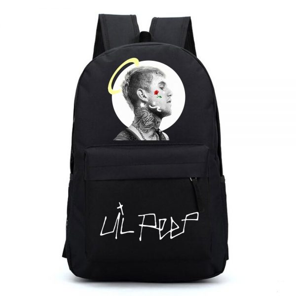 Lils peeps Printed Canvas Backpack Student Backpack Back to SchoolBags Travel bags - Lil Peep Store