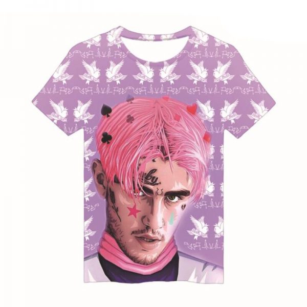 Mens T Shirts Fashion 2018 Lil Peep Print 3D Tshirt Homme Short Sleeve Hip Hop Rapper 1 - Lil Peep Store