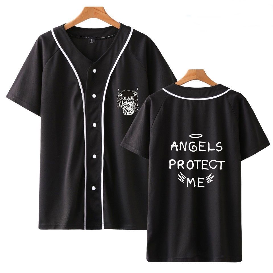 angels protect me baseball shirt 1056 - Lil Peep Store