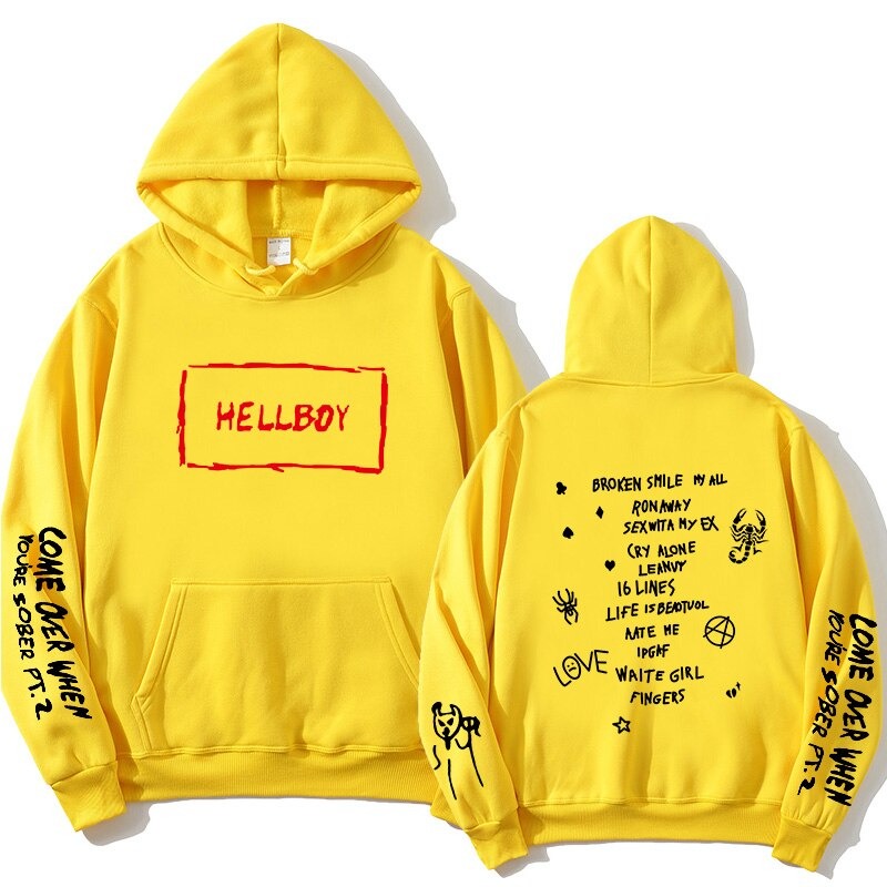 come over when you’re sober pt2– sad face hoodie 8910 - Lil Peep Store