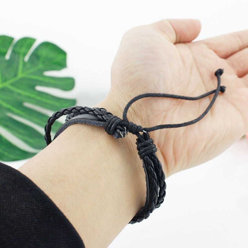 jweijiao lil peep black leather bracelet 2199 - Lil Peep Store