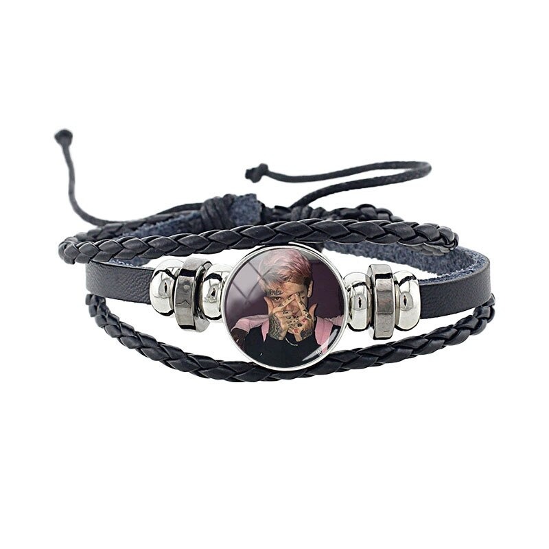jweijiao lil peep black leather bracelet 3164 - Lil Peep Store