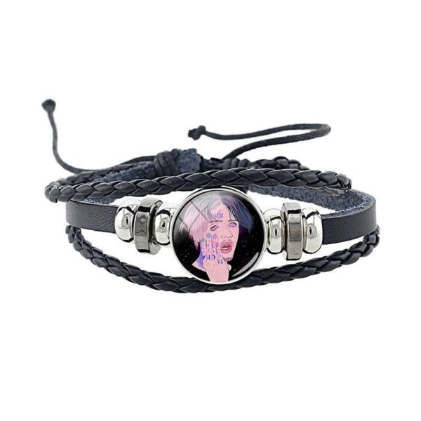 jweijiao lil peep black leather bracelet 6775 - Lil Peep Store