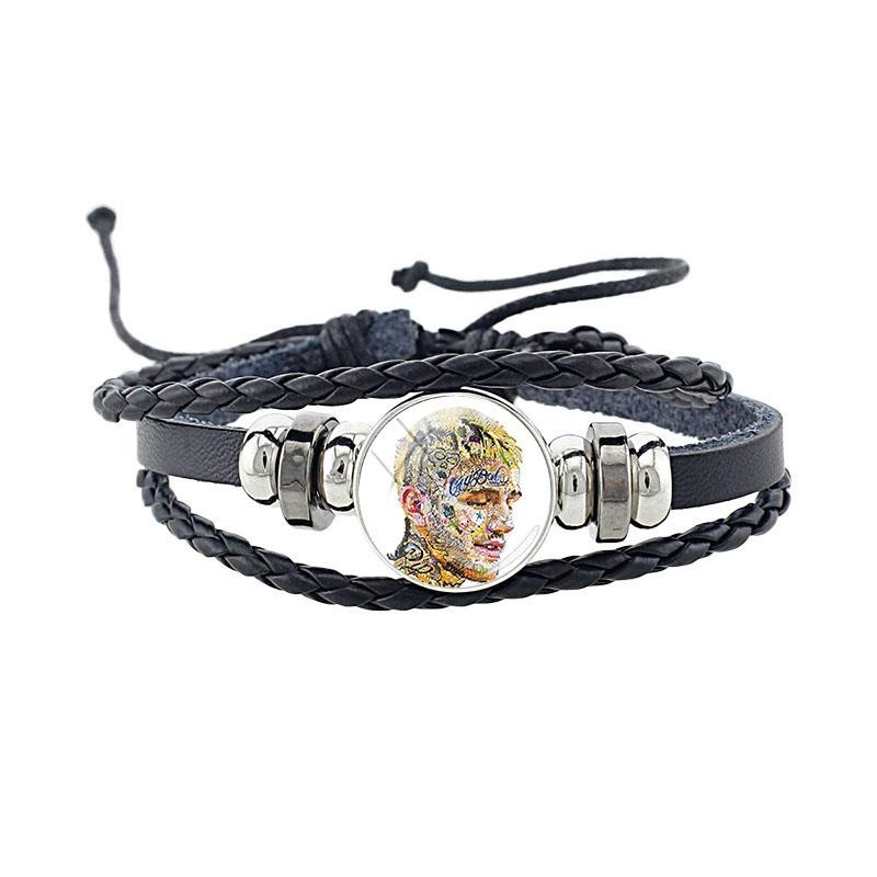jweijiao lil peep black leather bracelet 7326 - Lil Peep Store