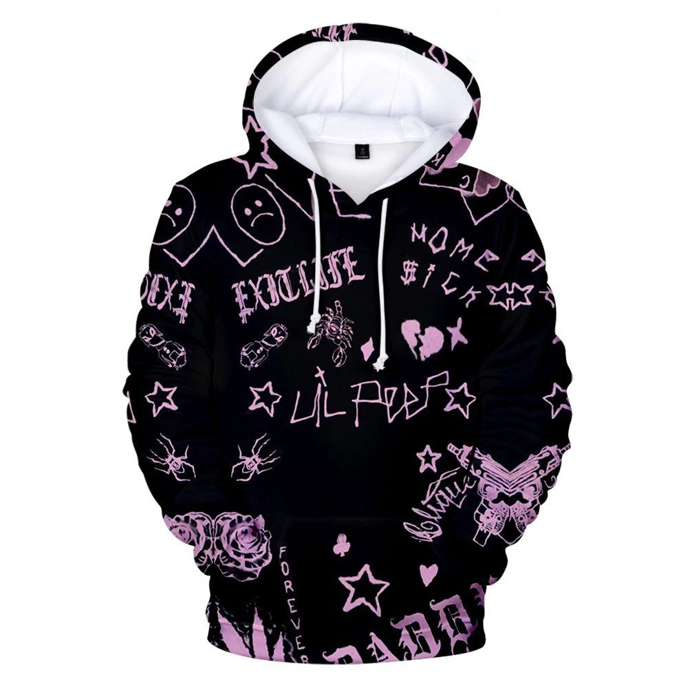 lil peep 3d doodle hoodie 4789 - Lil Peep Store
