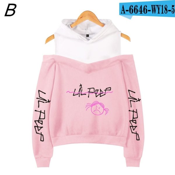 lil peep hoodies women fashion off shoulder 3129 - Lil Peep Store