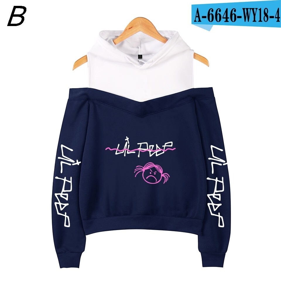 lil peep hoodies women fashion off shoulder 6849 - Lil Peep Store