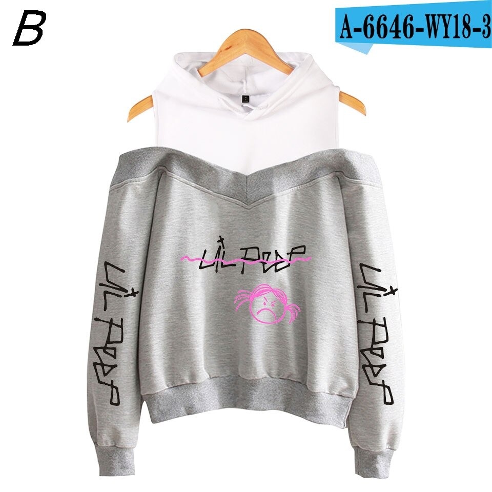 lil peep hoodies women fashion off shoulder 7554 - Lil Peep Store