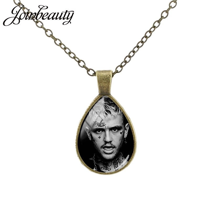 lil peep rap singer photo tear drop pendant necklace 5397 - Lil Peep Store