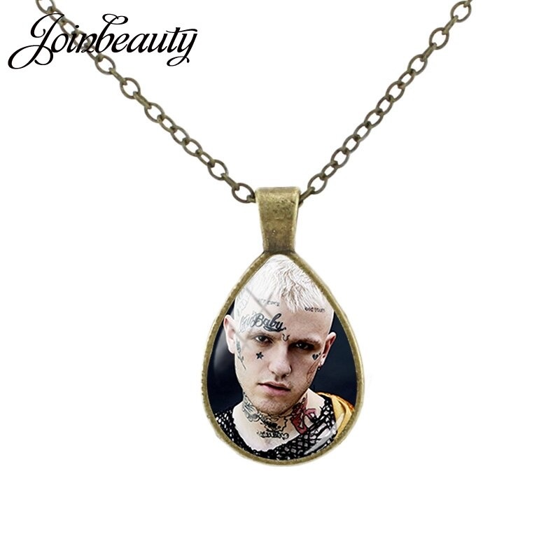 lil peep rap singer photo tear drop pendant necklace 5622 - Lil Peep Store