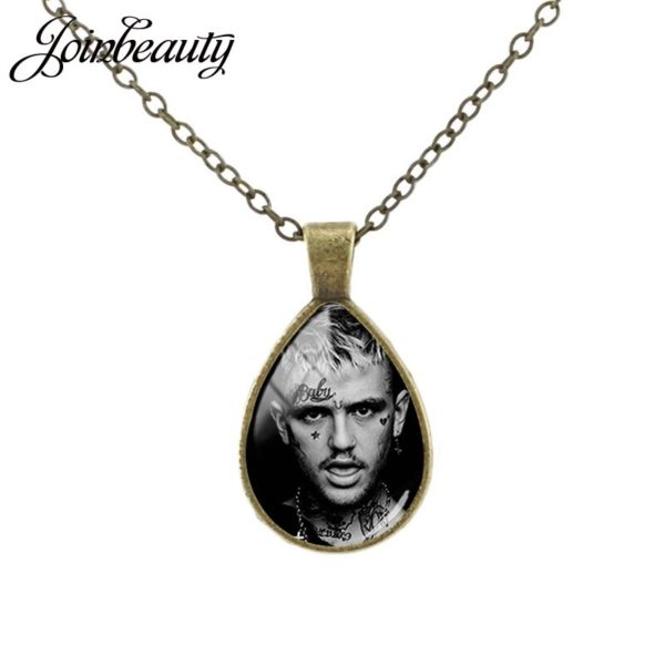 lil peep rap singer photo tear drop pendant necklace 6137 - Lil Peep Store