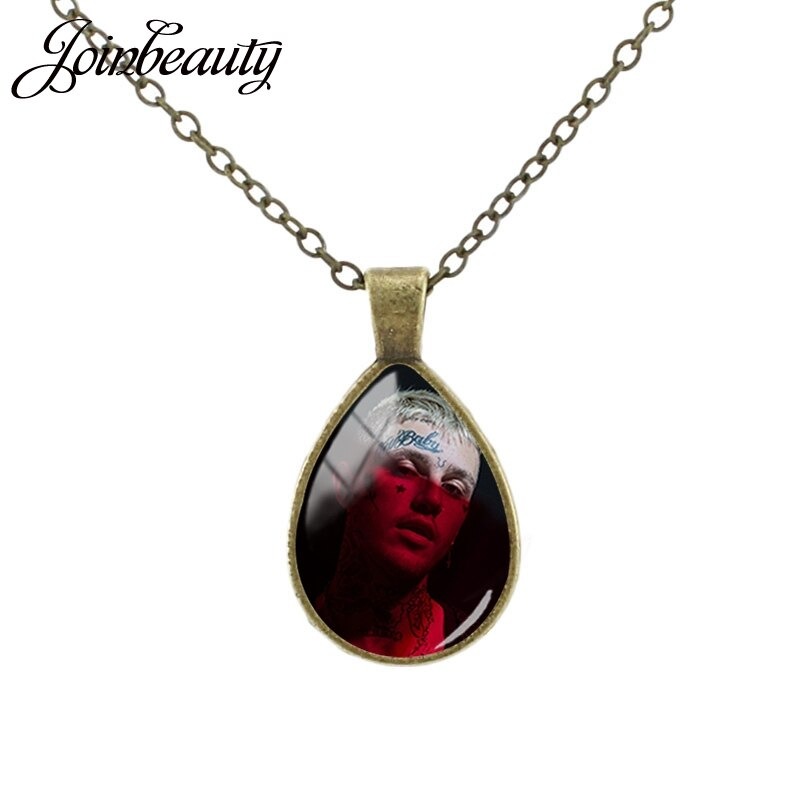 lil peep rap singer photo tear drop pendant necklace 8108 - Lil Peep Store