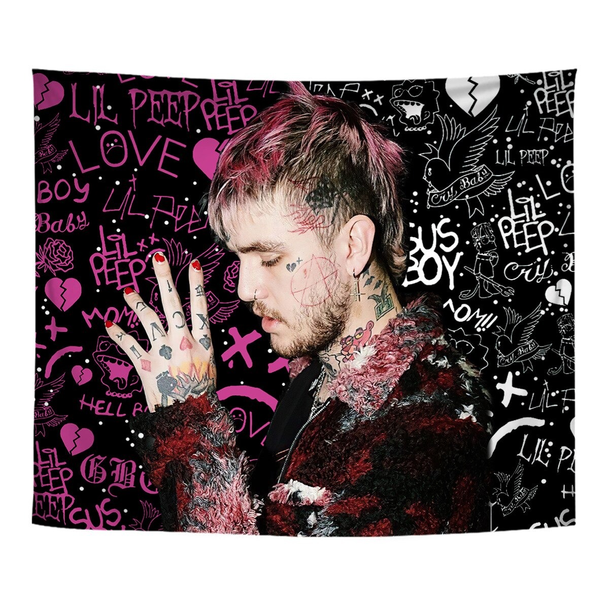 lil peep tapestry wall hanging 3786 - Lil Peep Store