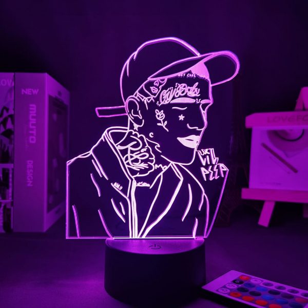 3d Lamp American Rapper Lil Peep for Fans Dropshipping Celebrity Room Decor 3D Lamp Anime Figure 2 - Lil Peep Store