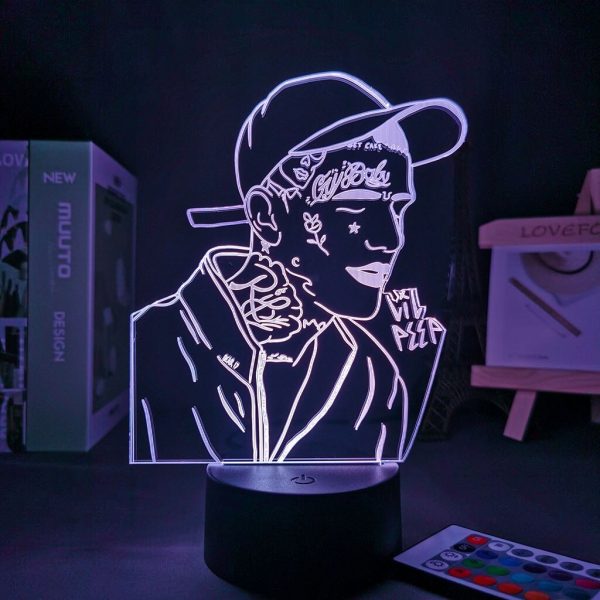 3d Lamp American Rapper Lil Peep for Fans Dropshipping Celebrity Room Decor 3D Lamp Anime Figure 3 - Lil Peep Store
